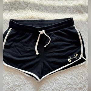 Hurley Women's Black Athletic Shorts with White Trim